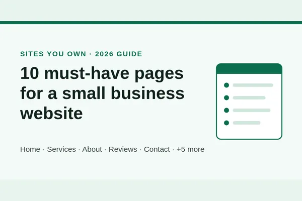 10 must-have pages for a small business website (2026)