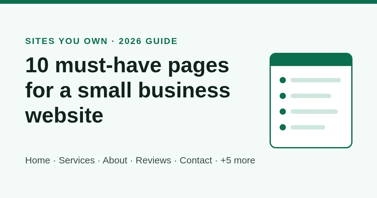 10 must-have pages for a small business website (2026)