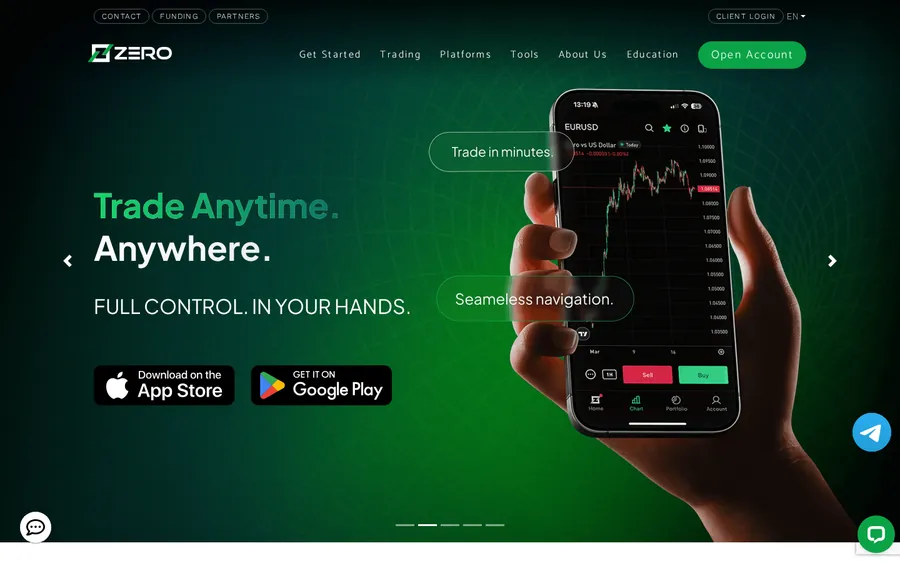 ZERO Markets website designed by Jai Nischal Verma